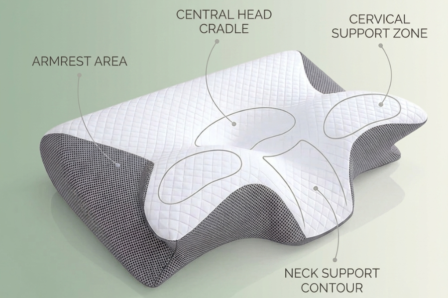 Vertana Cervical Support Butterfly Pillow